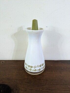 Vintage Pyrex Spring Blossom Green "Crazy Daisy" Salt/Pepper Shaker MCM Rare